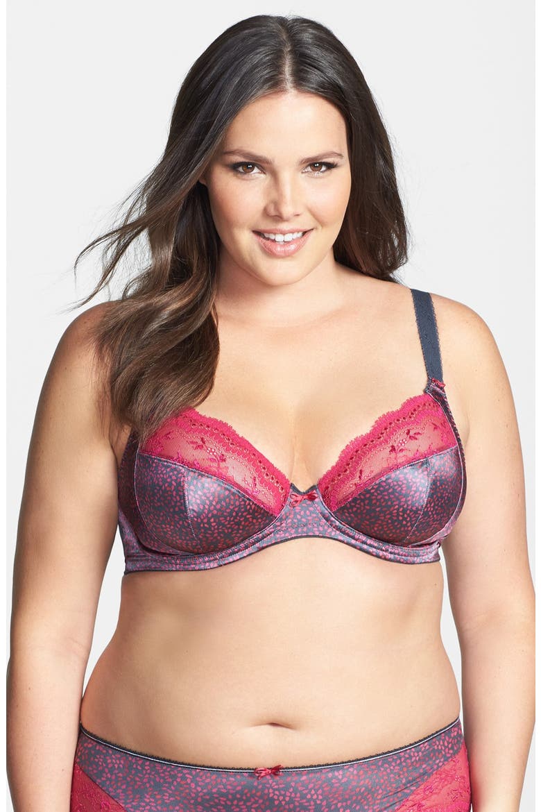 'Jocelyn' Underwire Plunge Bra, Main, color, CHARCOAL