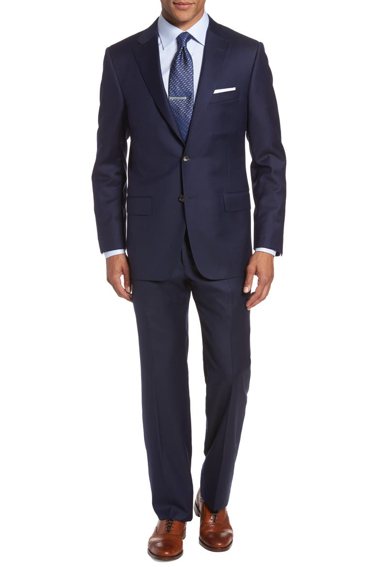 Classic B Fit Loro Piana Wool Suit, Main, color, NAVY