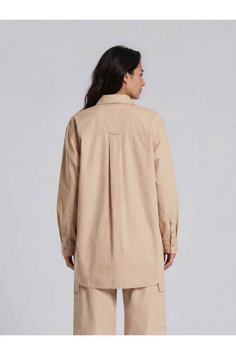 Maidette Oversized Button-Front Shirt, Alternate, color, White Pepper