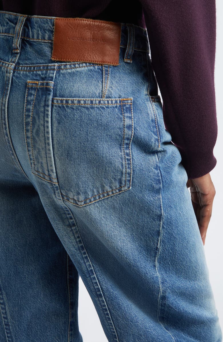 Victoria Beckham Curved Leg Jeans, Alternate, color, Classic Blue Wash