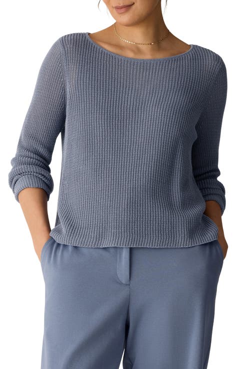 Organic Cotton & Silk Ballet Neck Sweater