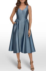 Donna Karan New York Satin A-Line Midi Dress