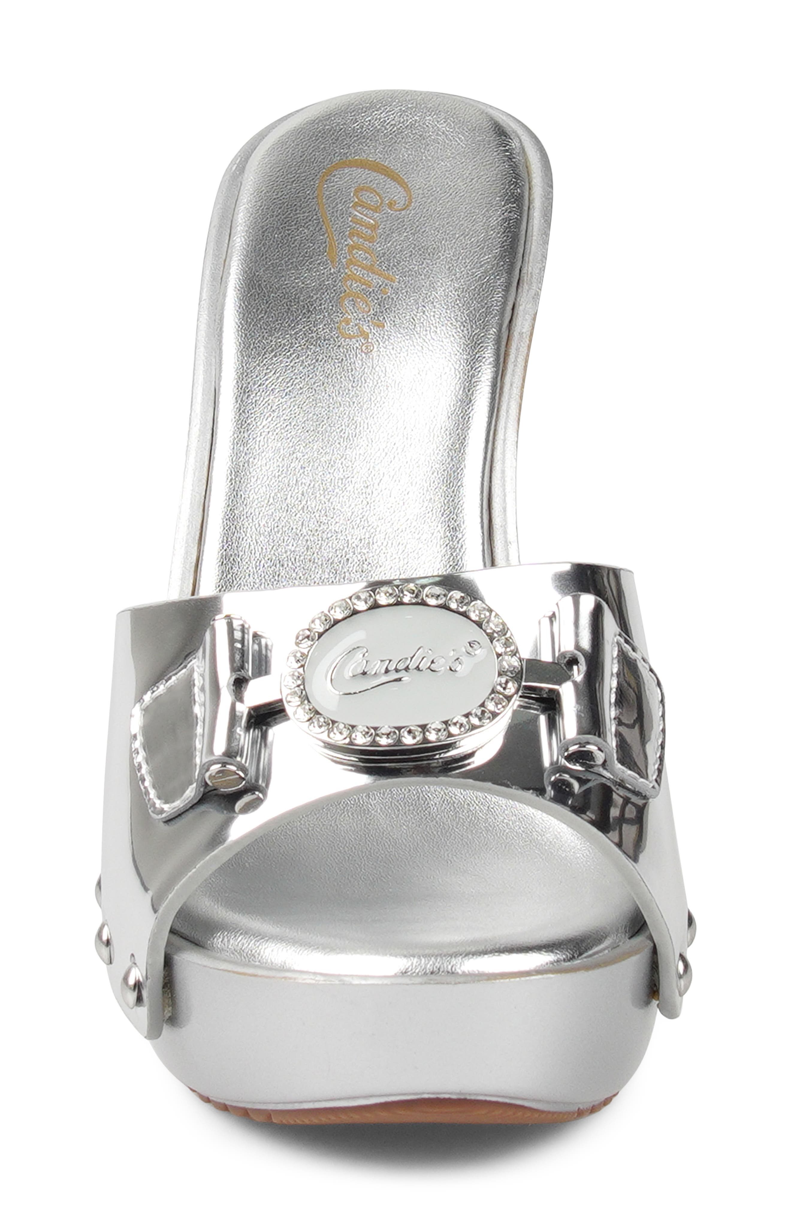 Candie's Lorenna Platform Sandal, Alternate, color, Silver Leather