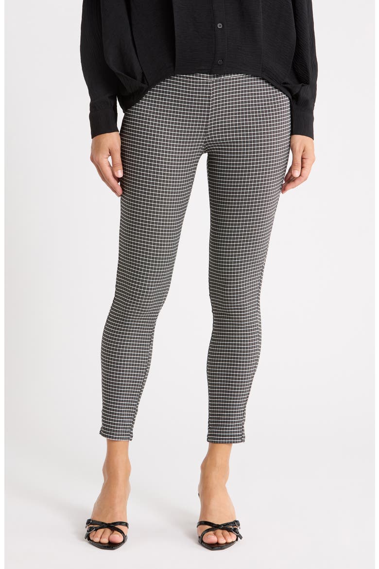Plaid Leggings, Main, color, BLACK