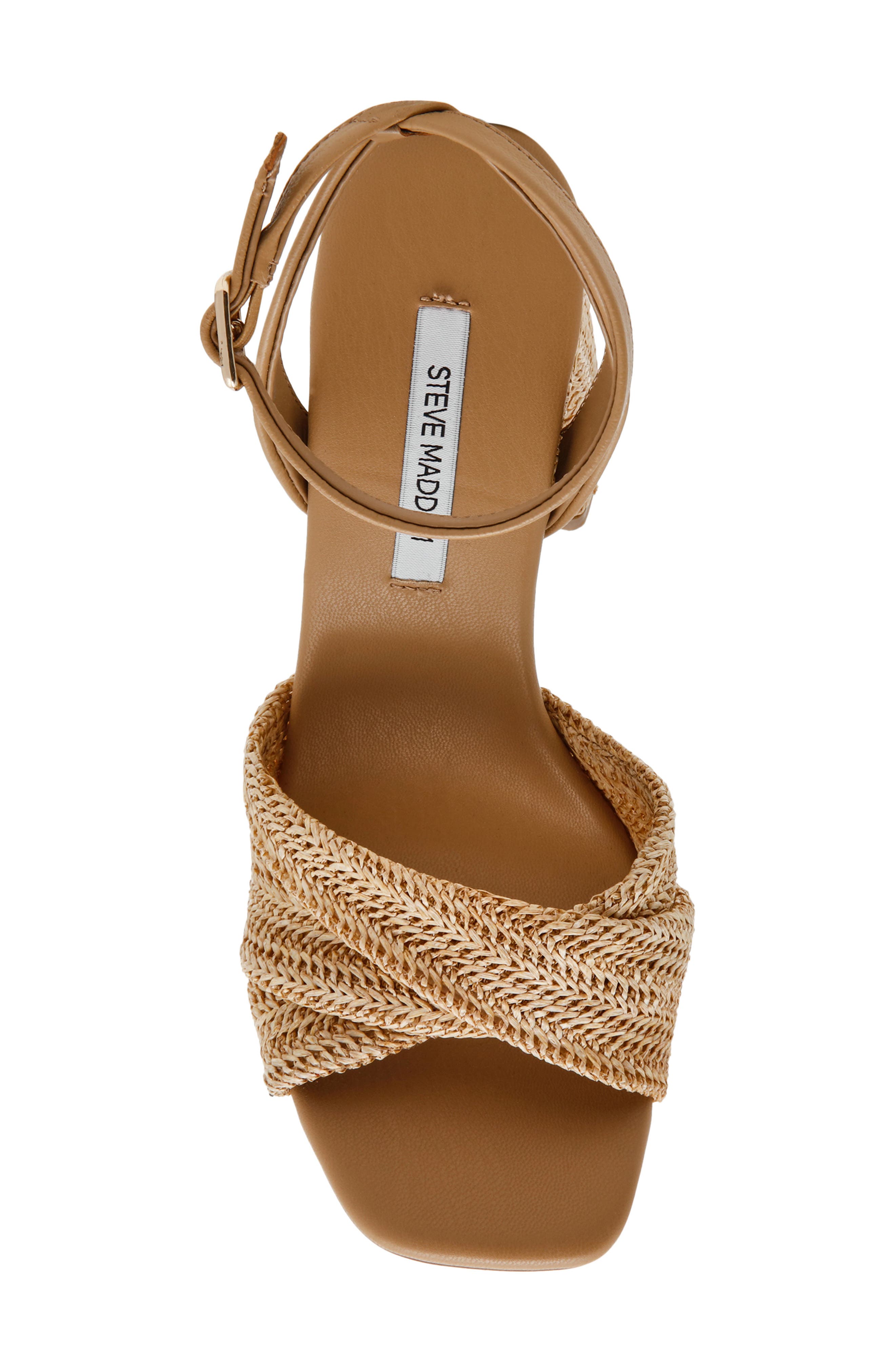 Steve Madden Mandy Ankle Strap Sandal, Alternate, color, Raffia