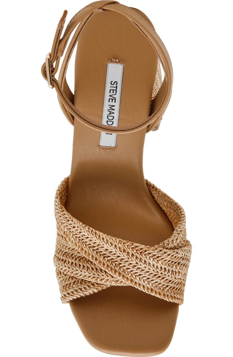 Steve Madden Mandy Ankle Strap Sandal, Alternate, color, Raffia
