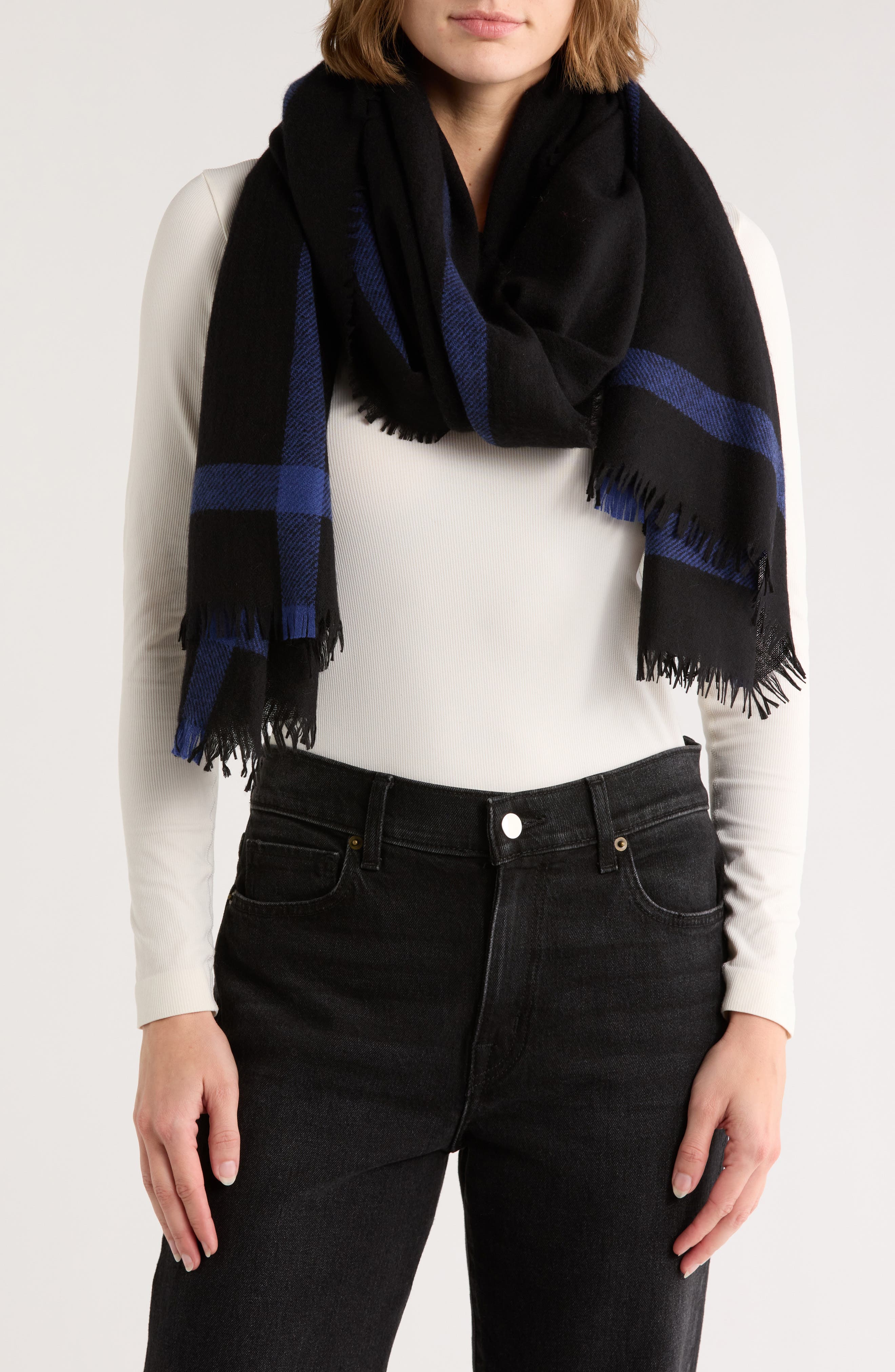 Vince Wool & Cashmere Stripe Scarf