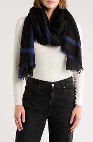 Vince Wool & Cashmere Stripe Scarf
