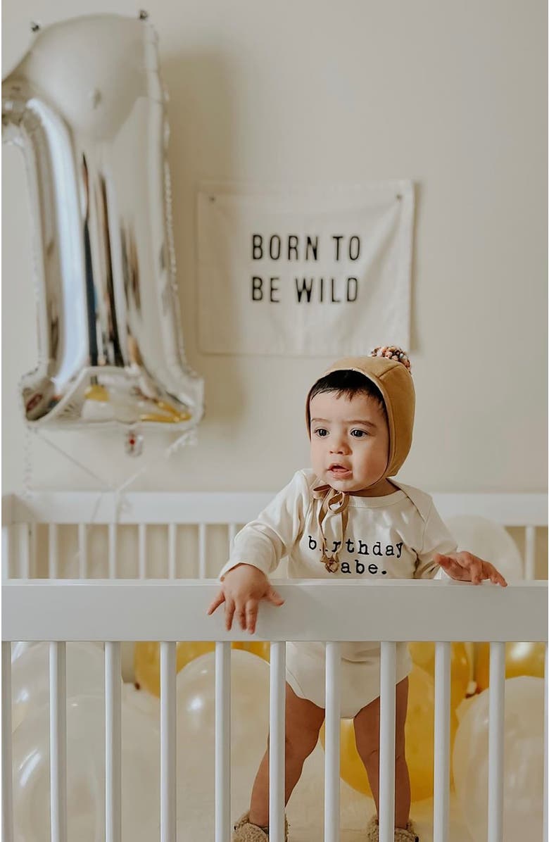 Tenth & Pine Birthday Babe - Organic Long Sleeve Baby Bodysuit, Alternate, color, 