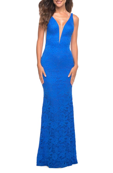 Illusion Inset Lace Gown