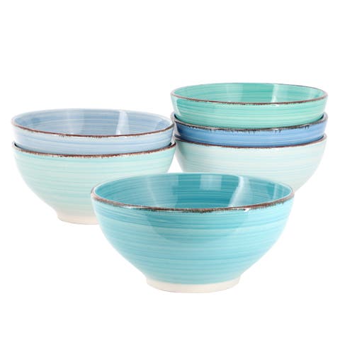 Blue Ridge 6.25 Inch 6 Piece Round Stoneware Assorted Bowl Set
