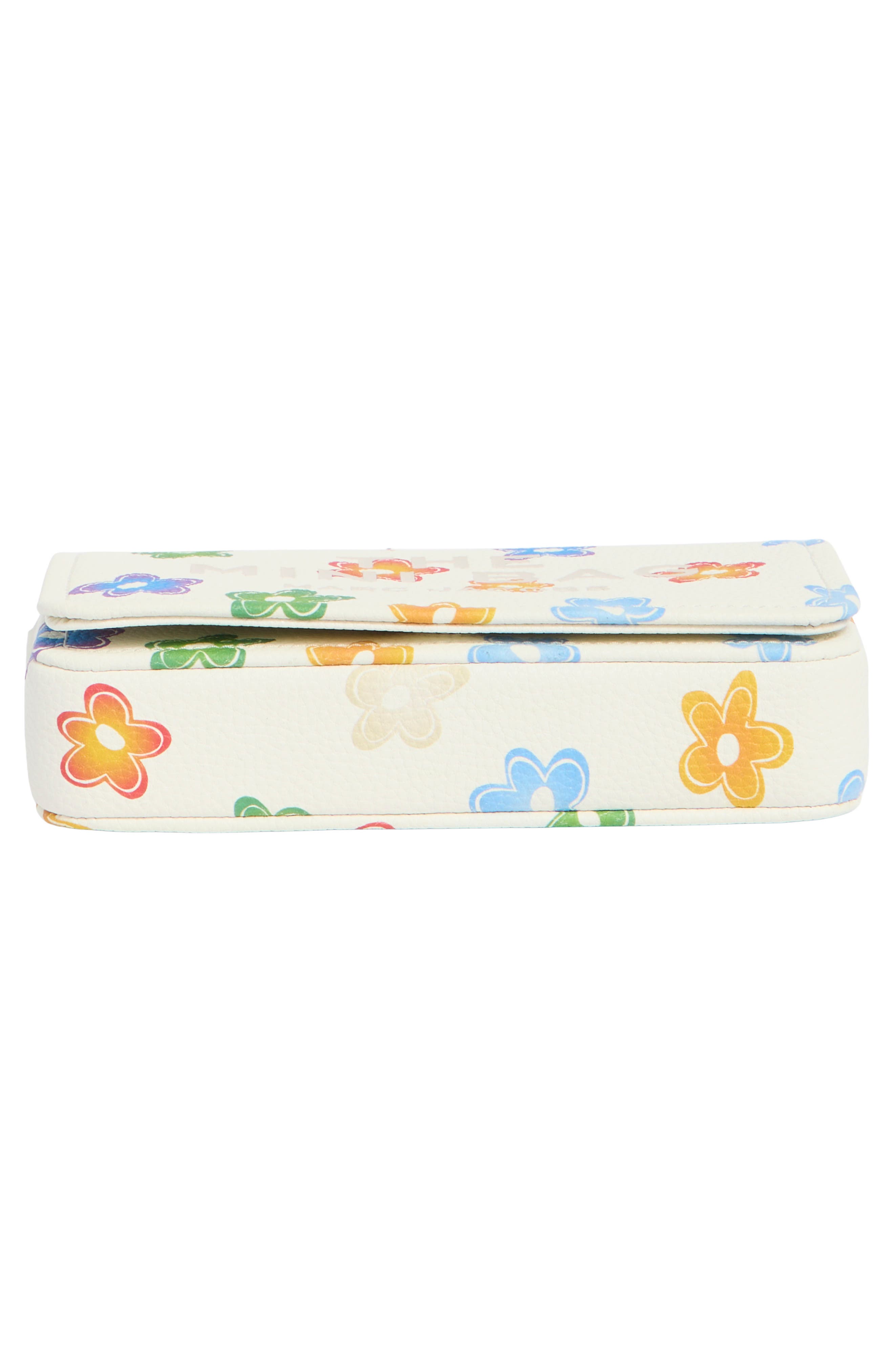 The Mini Bag Floral Leather Crossbody Bag, Alternate, color, WHITE MULTI