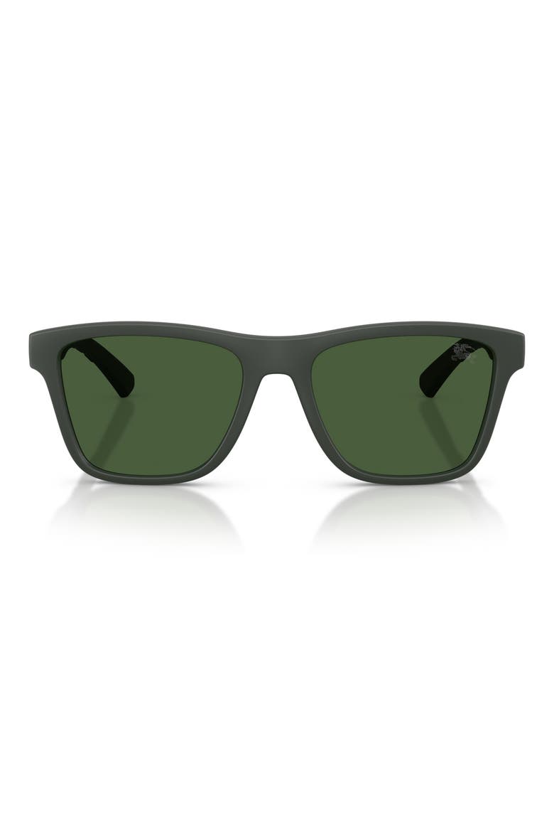 55mm Square Sunglasses, Main, color, MATTE GREEN / DARK GREEN