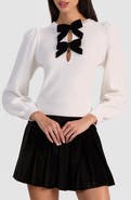Alice + Olivia Doris Velvet Bow Sweater