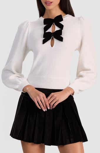 Alice + Olivia Doris Velvet Bow Sweater