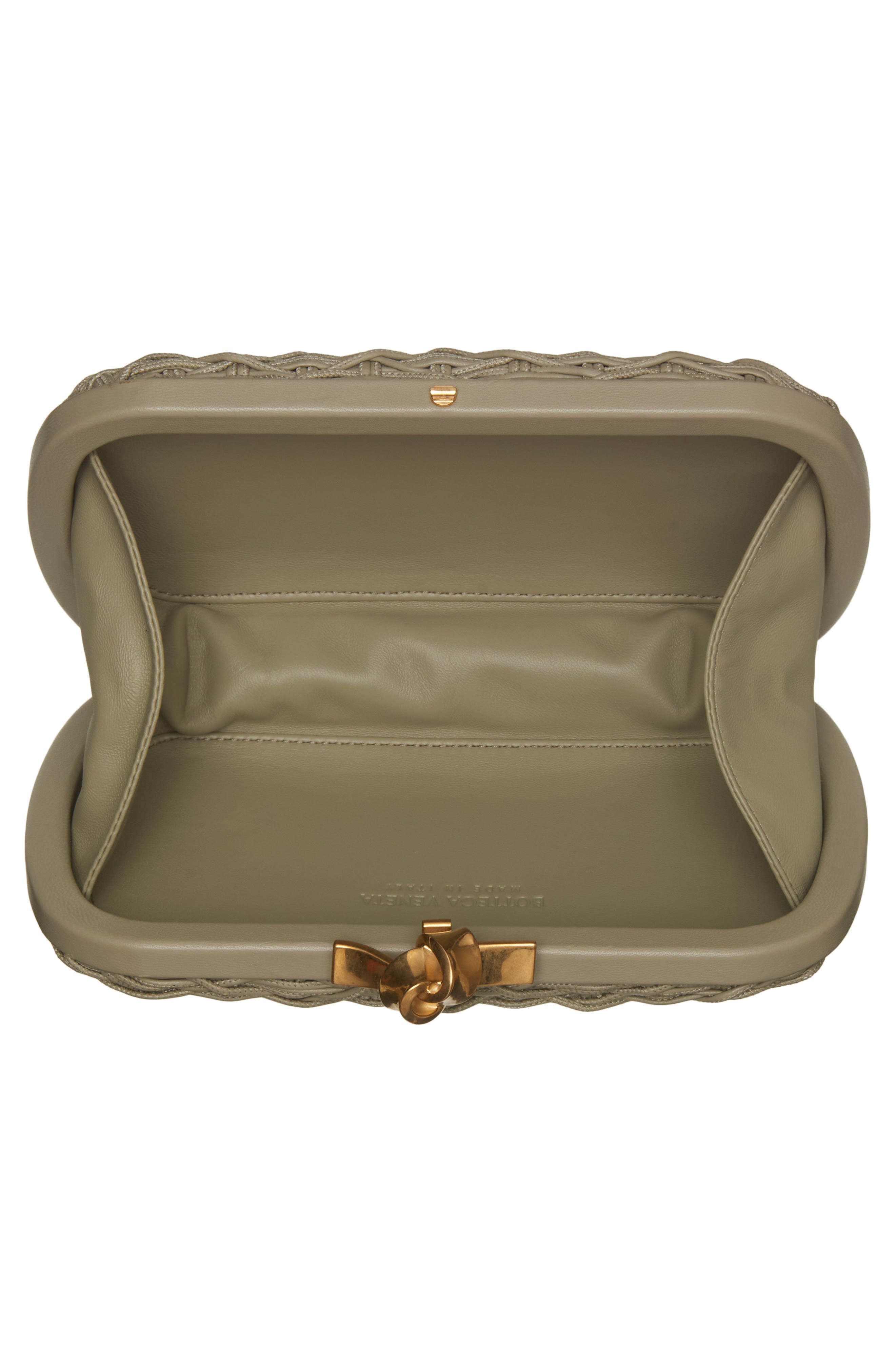 Knot Intreccio Wicker Effect Leather Minaudière, Alternate, color, 2998 TRAVERTINE-BRASS VIBRATO