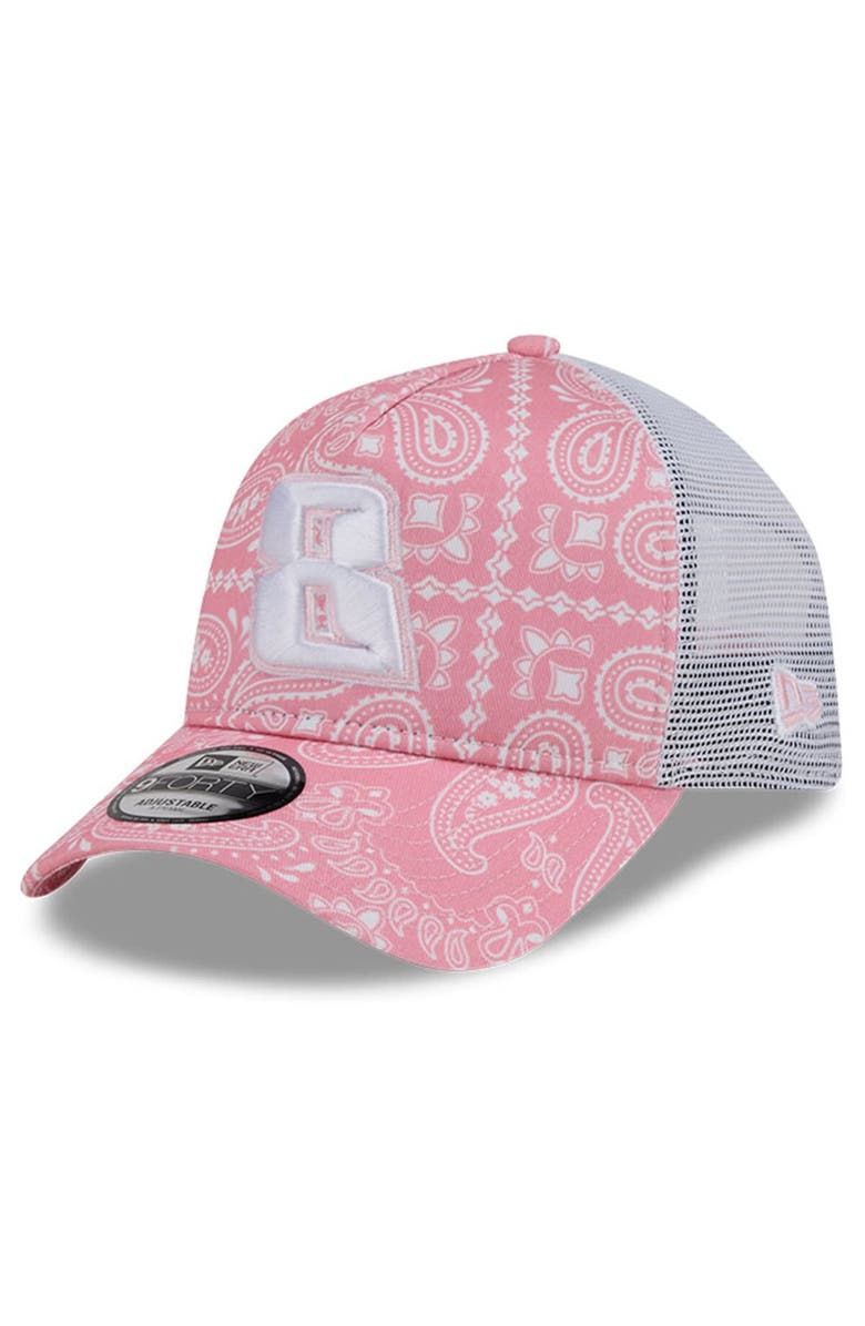 New Era Men's New Era Pink Kyle Busch 9FORTY A-Frame Trucker Paisley Adjustable Hat, Main, color, Pink