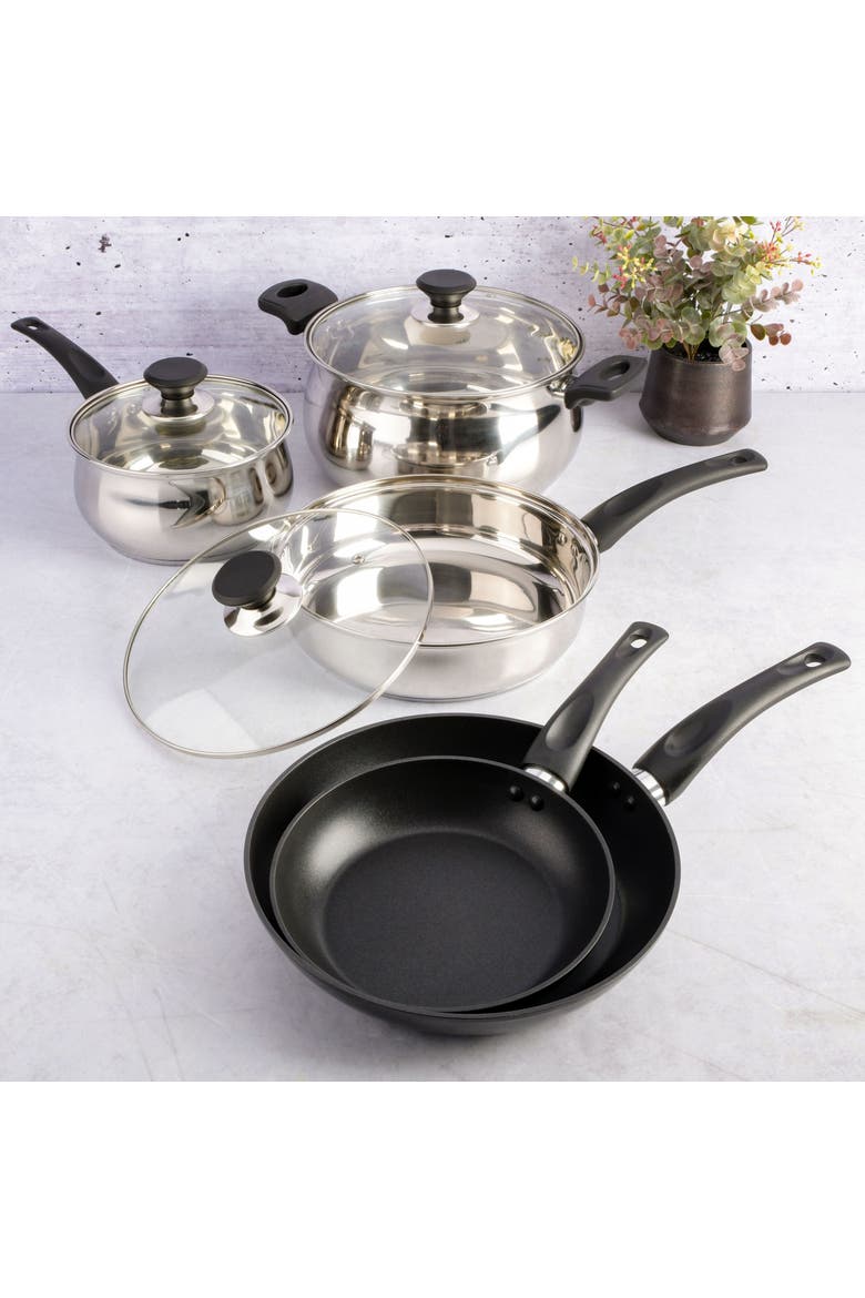 95-Piece Complete Kitchen Set with Cookware, Dinnerware, Flatware & Tools, Alternate, color, Black