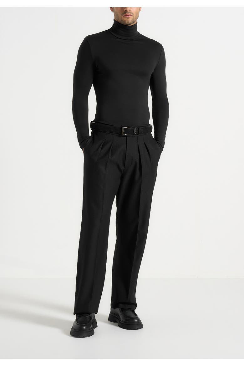 Long Sleeve Roll Neck Top, Alternate, color, Black