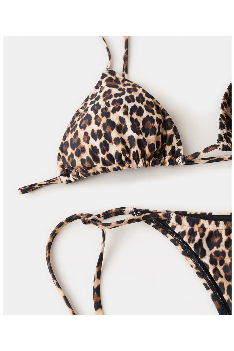Leopard Triangle Bikini Top, Alternate, color, BROWN