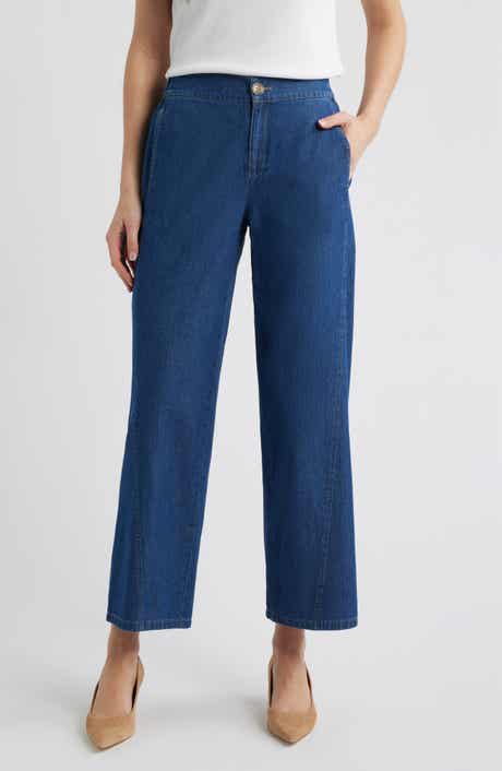 Curved Seam Ankle Jeans
