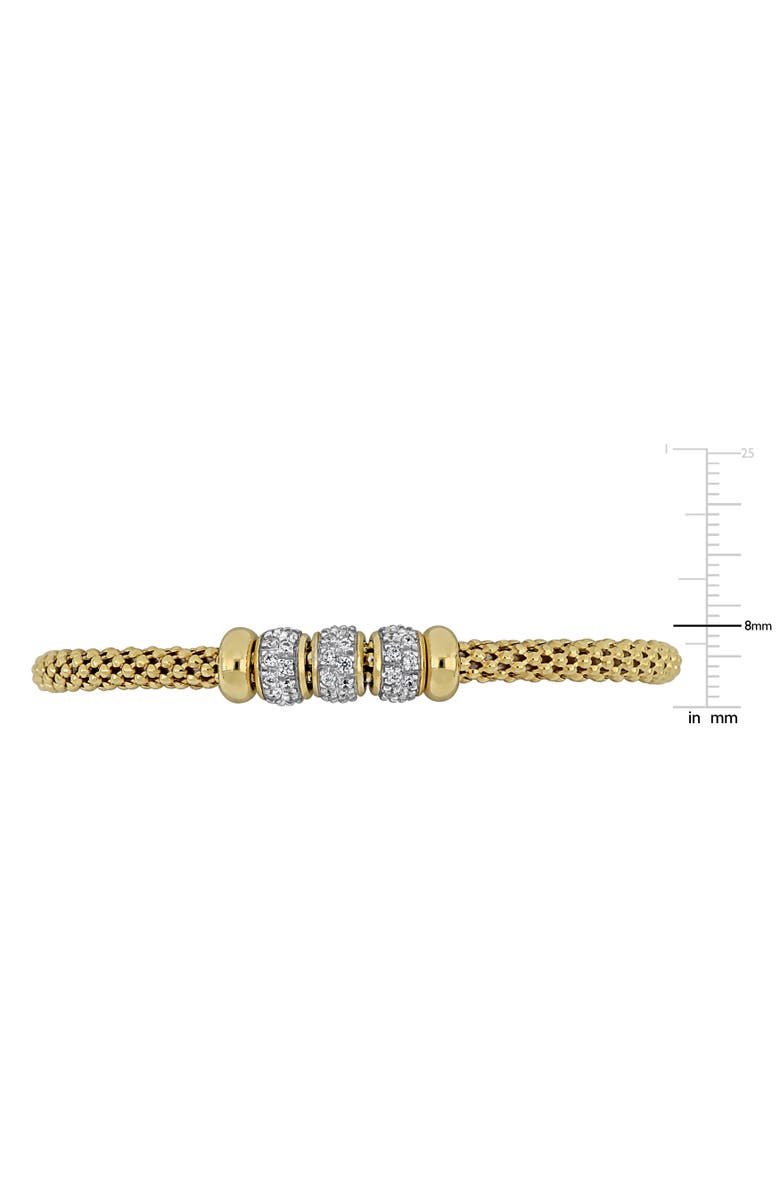 Julianna B. Cubic Zirconia Rondelles Bangle Bracelet, Alternate, color, Yellow-Plated