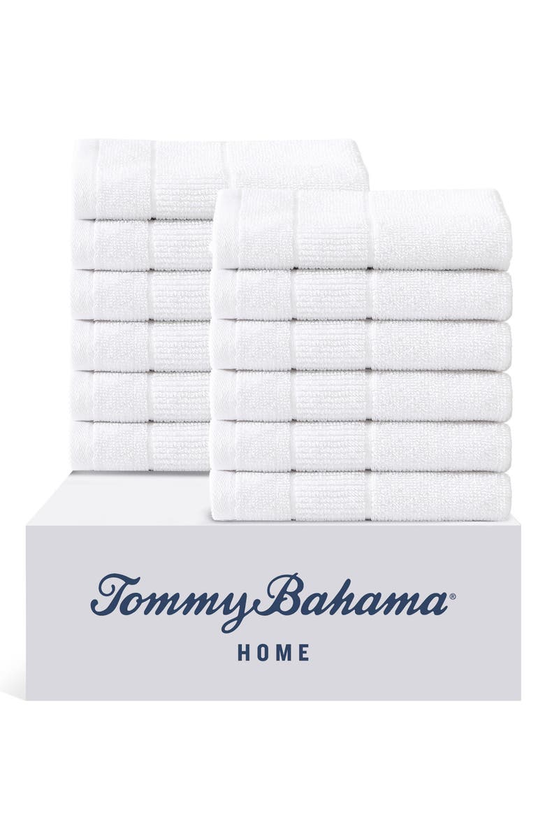 Tommy Bahama Island Retreat Set of 12 Washcloths, Alternate, color, White