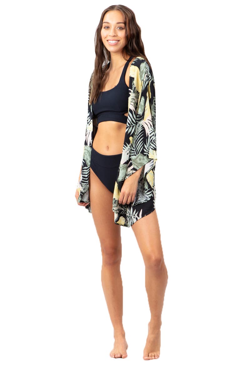 Coastal Palms Cover-Up Wrap, Alternate, color, BLACK