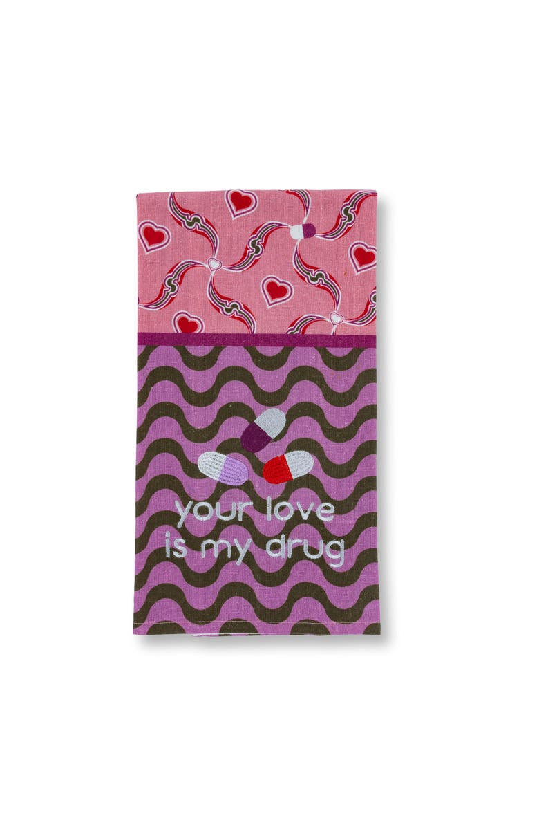 Furbish Love is a Drug Dish Towel, Main, color, Love Is A Drug
