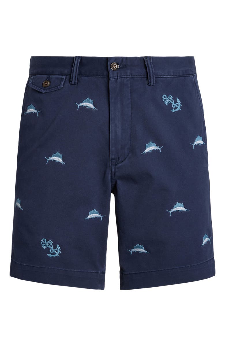 Polo Ralph Lauren Embroidered Stretch Twill Shorts, Alternate, color,