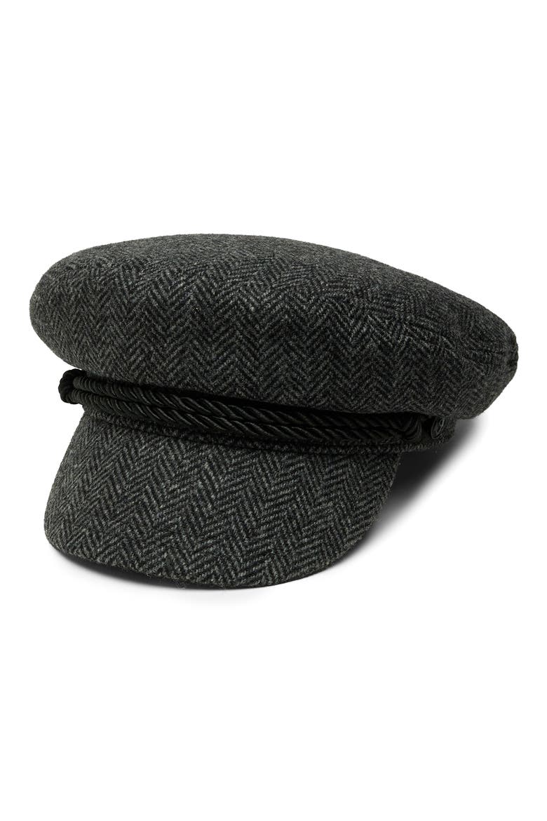 Blair Herringbone Wool Fisherman Cap, Main, color, CHARCOAL