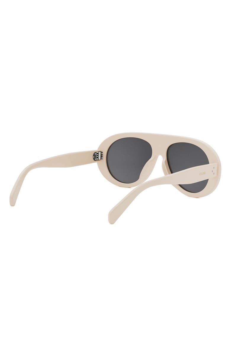 CELINE Aprés Ski Capsule 55mm Mirrored Pilot Sunglasses, Alternate, color, Ivory / Smoke Mirror
