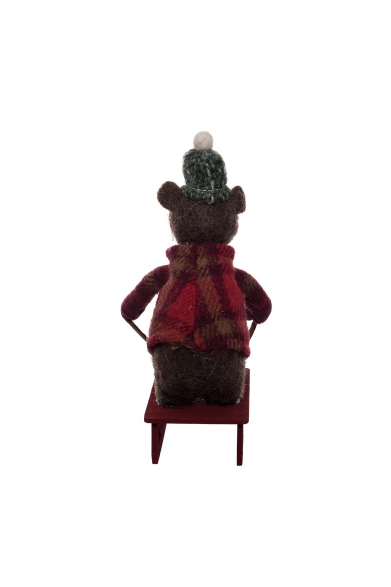 Brown Bear On Sleigh Figurine, Alternate, color, Brown