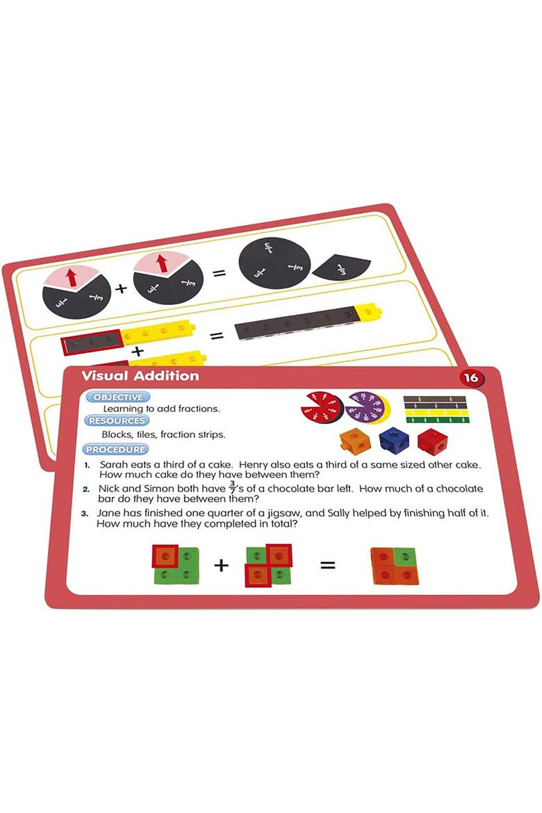 JL331 50 Fraction Activities, Multi, Alternate, color, Multicolored