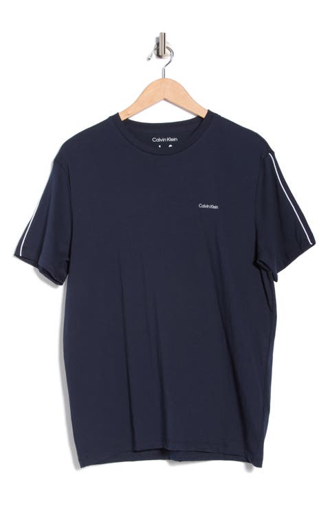 Logo Piped Sleeve Cotton Graphic T-Shirt