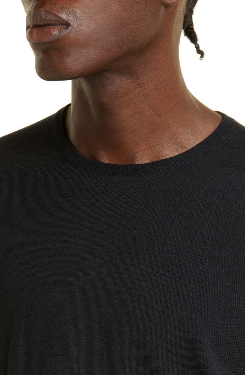 John Smedley Marcus Virgin Wool Crewneck Sweater, Alternate, color, Black