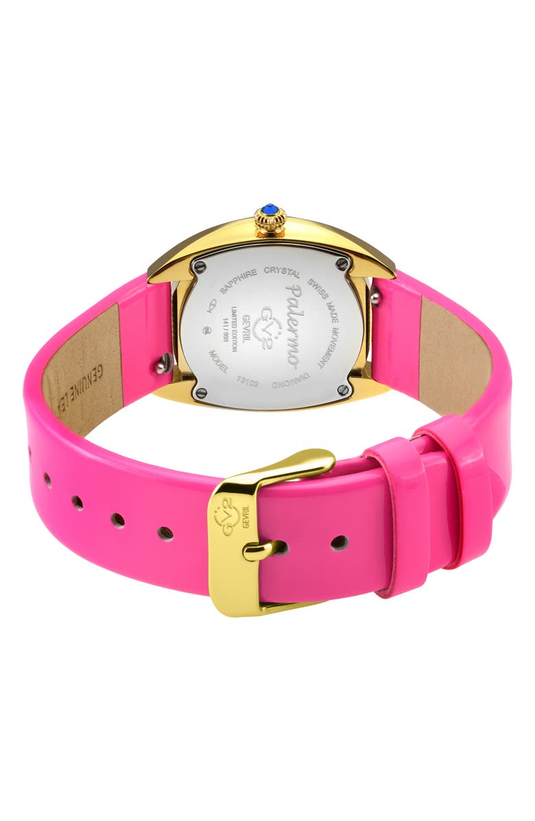 GV2 Palermo Diamond Leather Strap Watch, 35mm - 0.04ct., Alternate, color, 