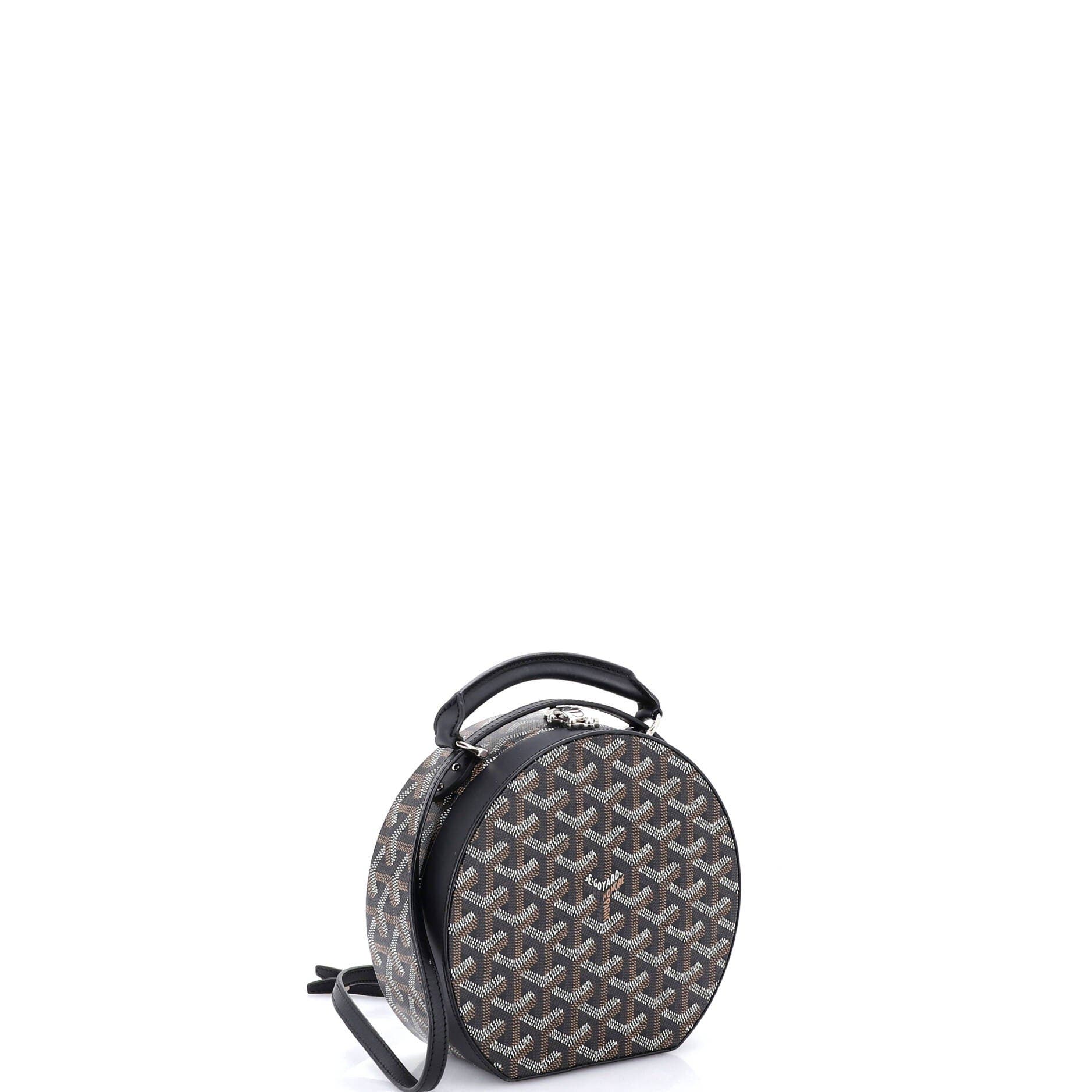 Pre-Owned Goyard Alto Hatbox Bag Coated Canvas, Alternate, color, Black