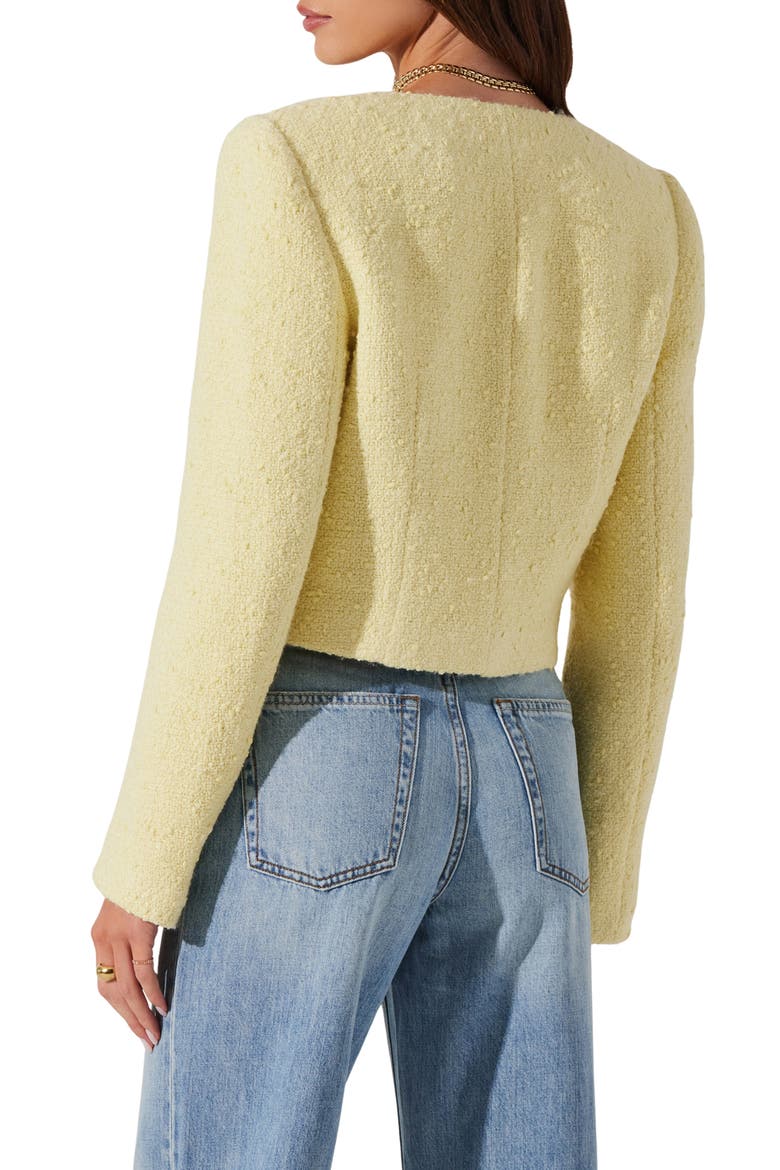 Marleigh Crop Tweed Jacket, Alternate, color, LEMON