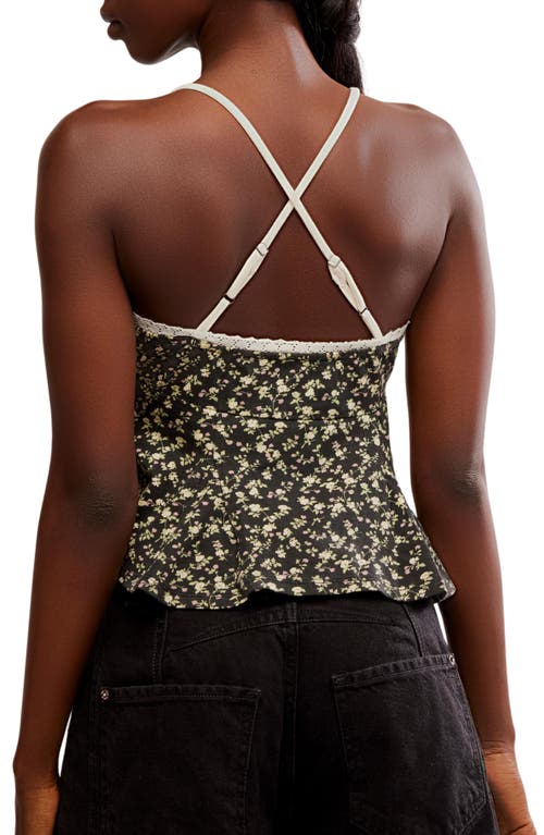 Shop Free People Sammi Floral Camisole In Washed Black Combo
