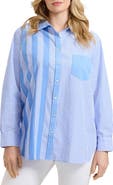 Foxcroft Mix Stripe Button-Up Shirt