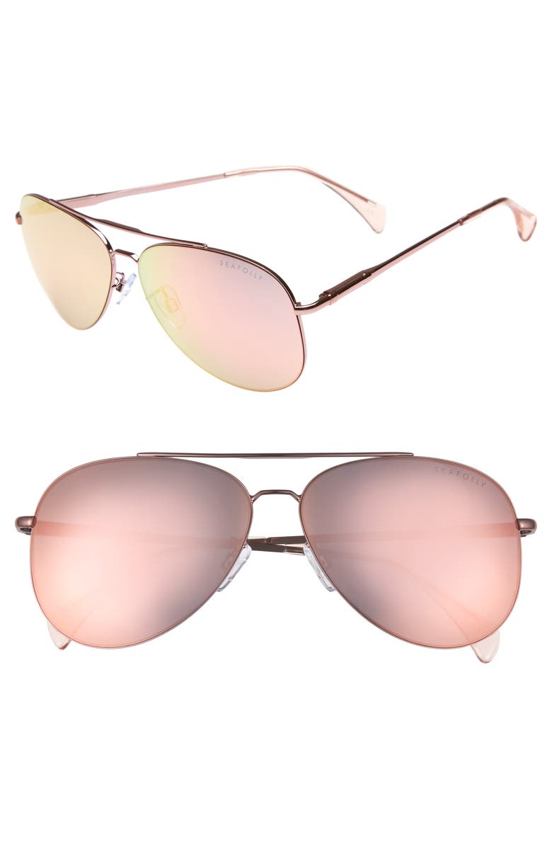 Seafolly Hiva Oa 58mm Aviator Sunglasses, Main, color,