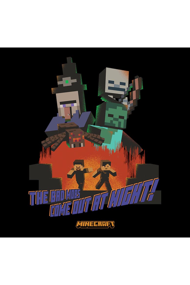 Boys Minecraft Halloween The Bad Mobs Come Out At Night T Shirt, Alternate, color, Black