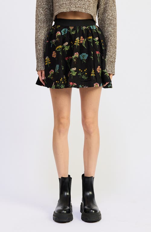 Jacquie The Label Lia Floral Embroidery Miniskirt In Multi