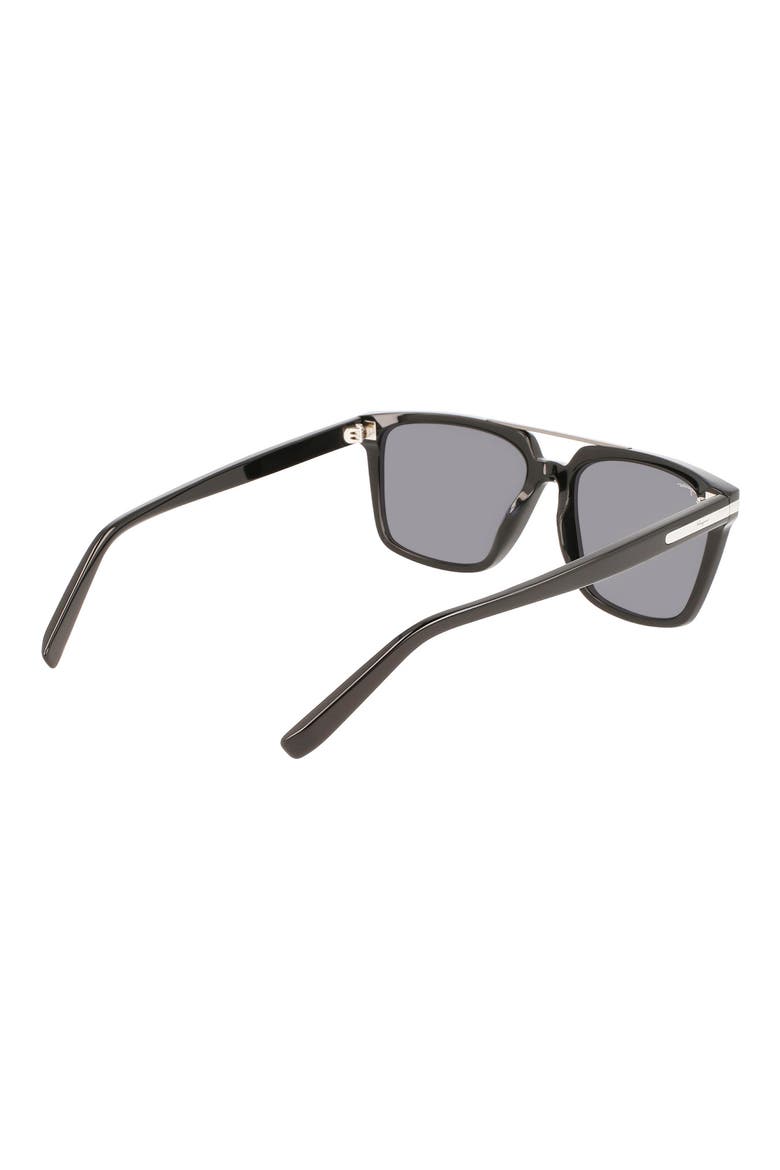 57mm Rectangular Sunglasses, Alternate, color, BLACK