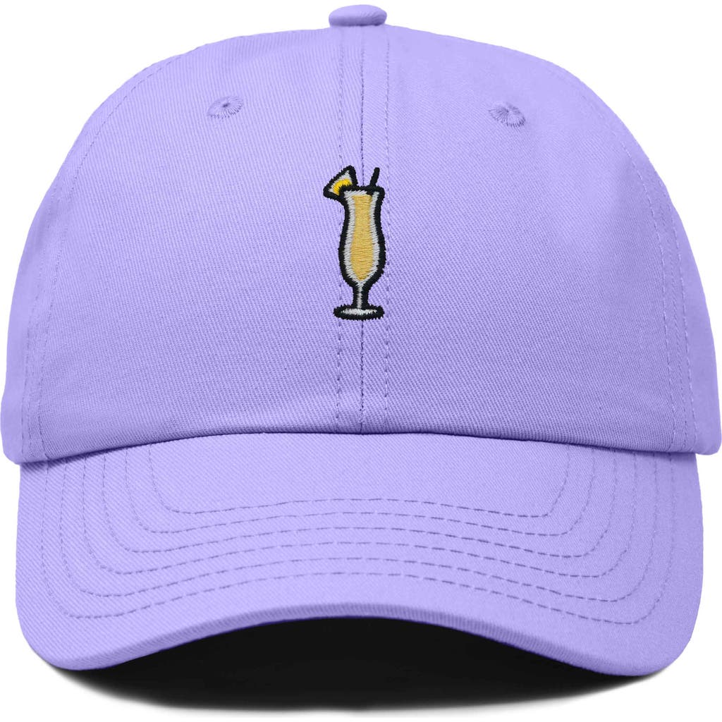 Dalix Pina Colada Embroidered Dad Cap In Lavender