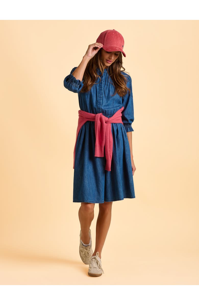 Brakeburn Icylyn 3/4 Sleeve Round Neck Midi Dress, Alternate, color, Blue