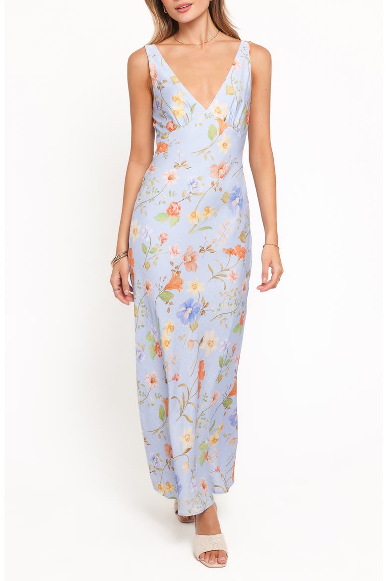 Lunaria Floral Print Sleeveless Dress, Main, color, BLUE FLORAL