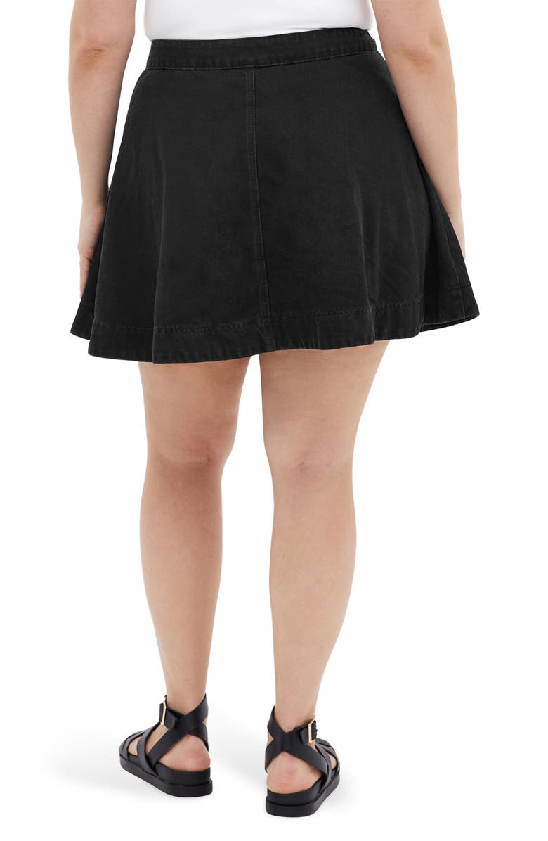City Chic Flared Denim Skirt, Alternate, color, 