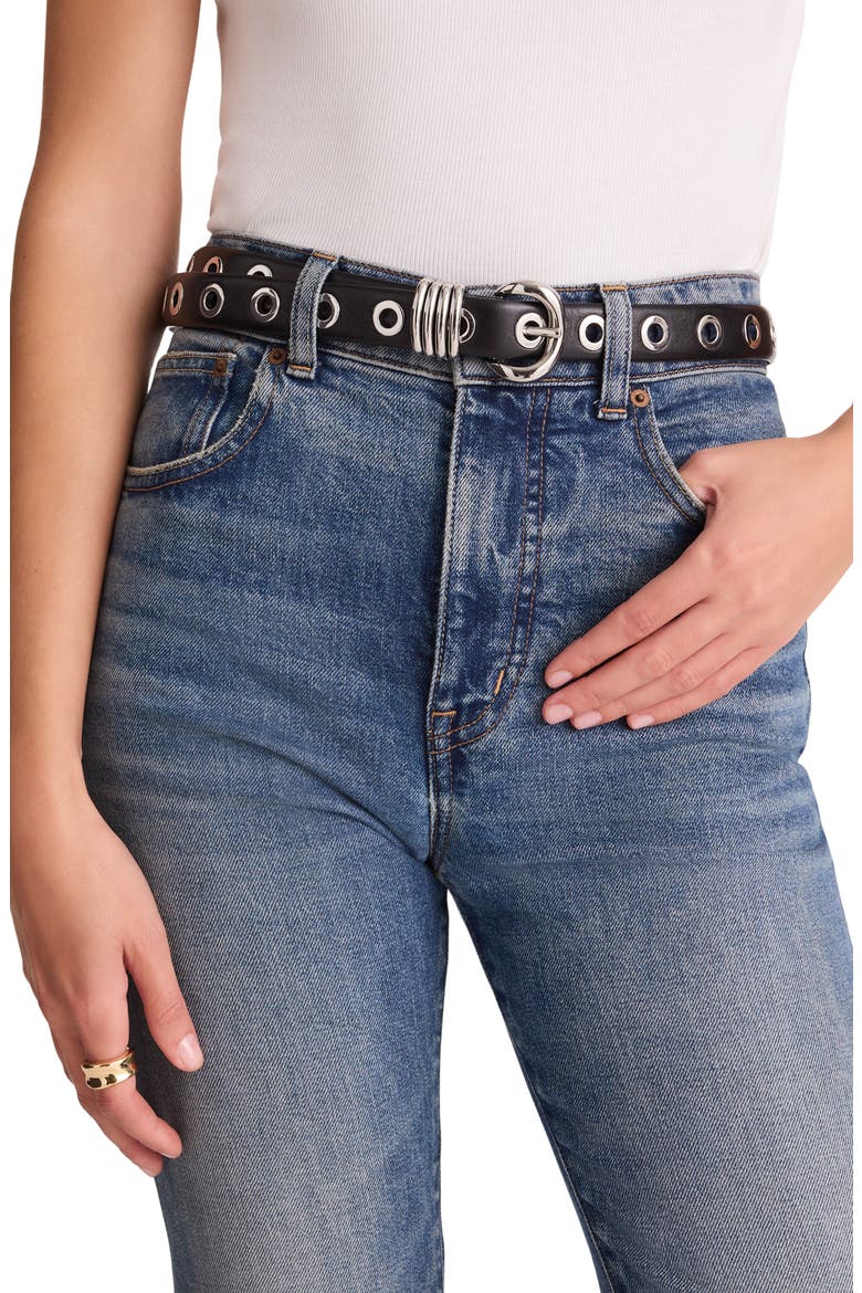 Metal Eyelet Belt, Alternate, color, TRUE BLACK